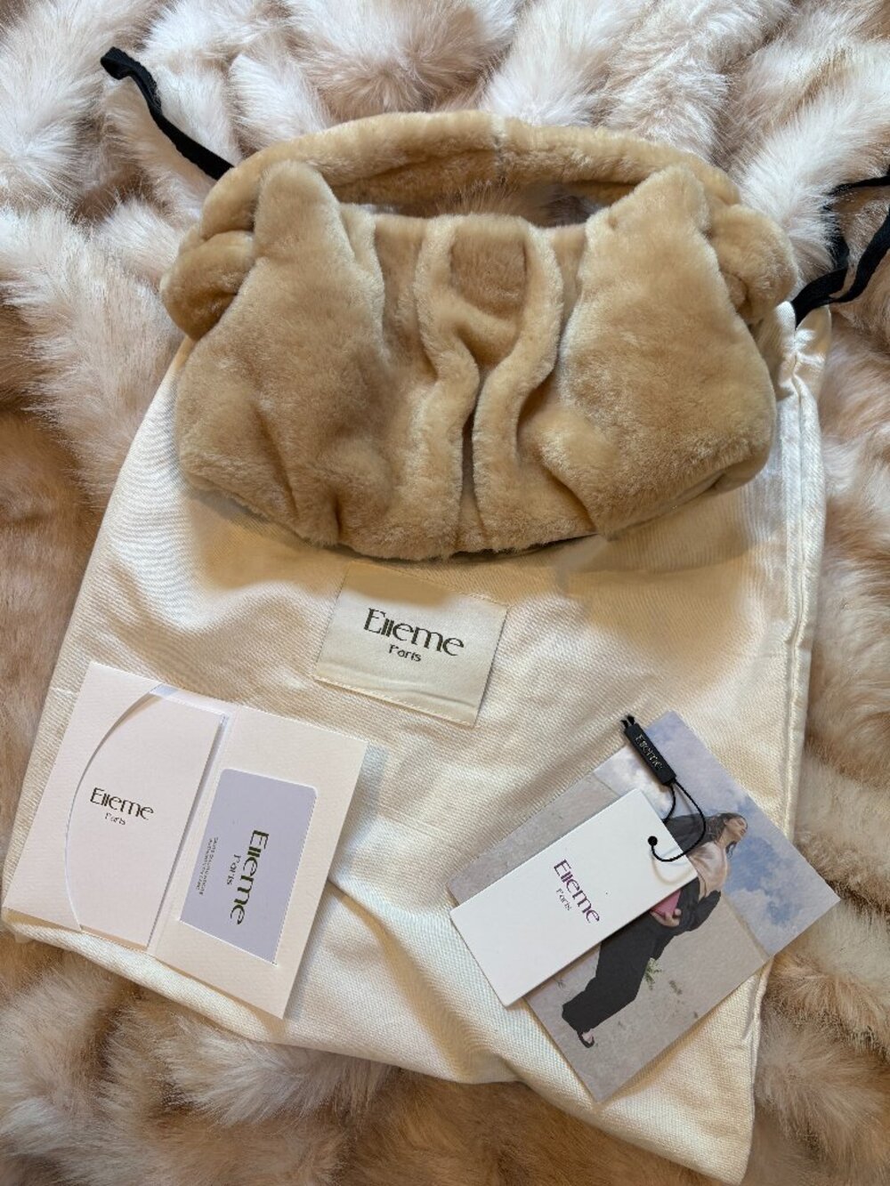 Elleme Vague Shearling Montone Cream Small | Dust Bag ,Tags